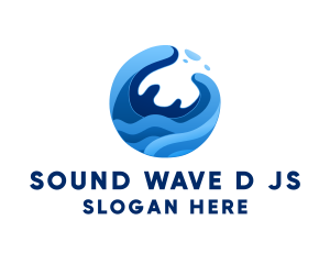 Abstract Ocean Surfing Waves  logo design