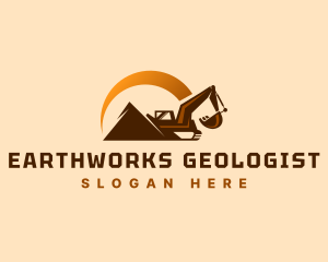 Mountain Quarry Excavator  logo design