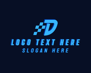 Digital Pixel Letter D logo