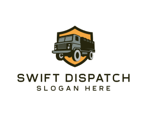 Military Truck Vehicle Shield logo design