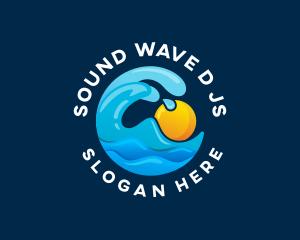 Sun Ocean Wave logo design