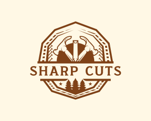 Tree Wood Carpentry logo design