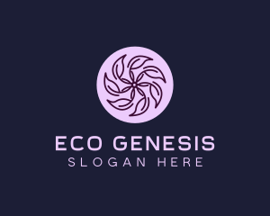 Eco Flower Leaf logo design