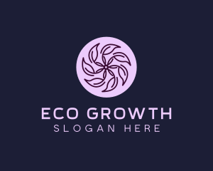 Eco Flower Leaf logo design