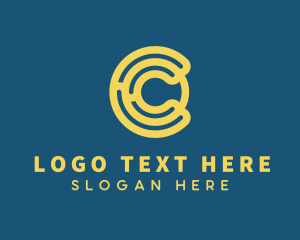 Typography - Digital Maze Letter C logo design