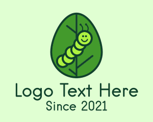 Cute Caterpillar Leaf logo