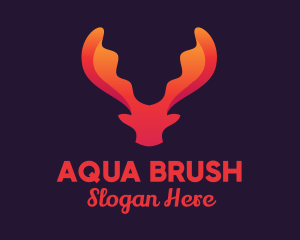 Red Orange Moose Antlers logo design