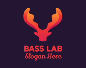 Red Orange Moose Antlers logo design