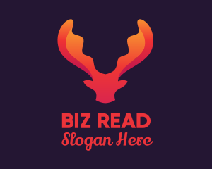 Red Orange Moose Antlers logo design