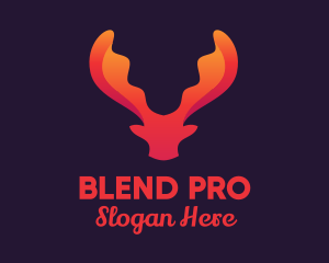 Red Orange Moose Antlers logo design