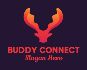 Red Orange Moose Antlers logo design