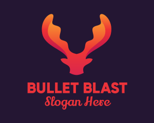 Red Orange Moose Antlers logo design