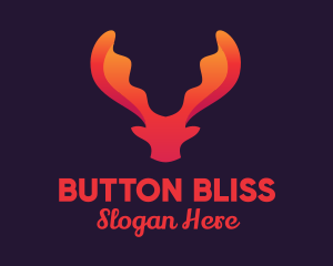 Red Orange Moose Antlers logo design