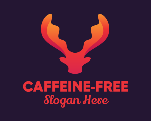 Red Orange Moose Antlers logo design