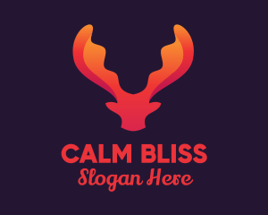 Red Orange Moose Antlers logo design