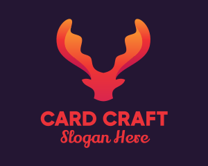 Red Orange Moose Antlers logo design