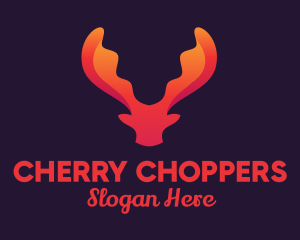 Red Orange Moose Antlers logo design