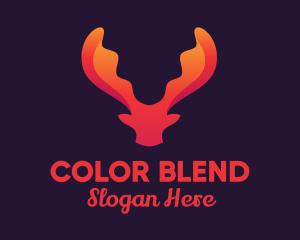 Red Orange Moose Antlers logo design