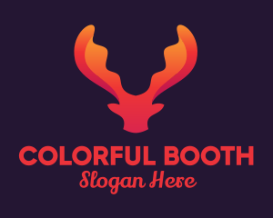 Red Orange Moose Antlers logo design