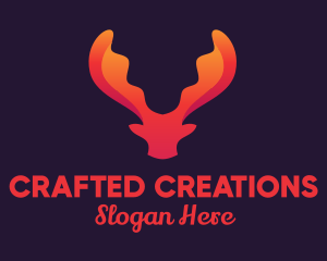 Red Orange Moose Antlers logo design