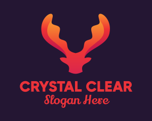 Red Orange Moose Antlers logo design