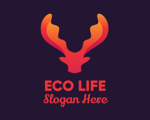 Red Orange Moose Antlers logo design