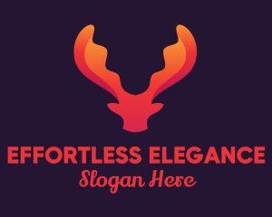 Red Orange Moose Antlers logo design