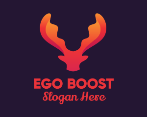 Red Orange Moose Antlers logo design