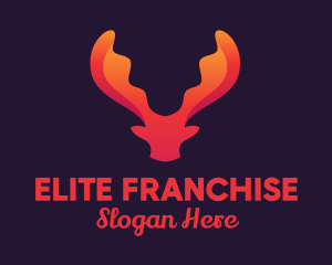 Red Orange Moose Antlers logo design