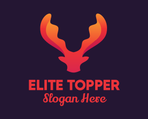 Red Orange Moose Antlers logo design