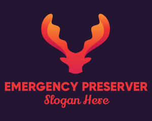 Red Orange Moose Antlers logo design