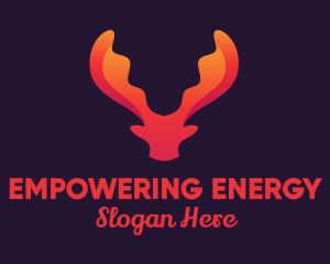 Red Orange Moose Antlers logo design