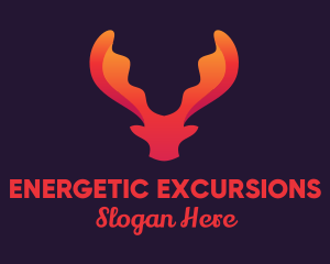 Red Orange Moose Antlers logo design