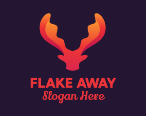 Red Orange Moose Antlers logo design