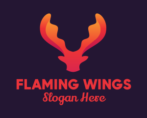 Red Orange Moose Antlers logo design