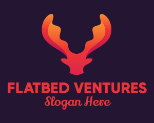 Red Orange Moose Antlers logo design