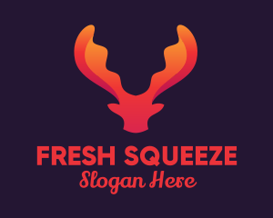 Red Orange Moose Antlers logo design