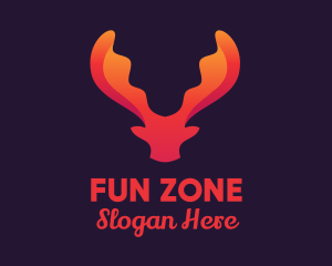 Red Orange Moose Antlers logo design