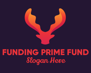 Red Orange Moose Antlers logo design