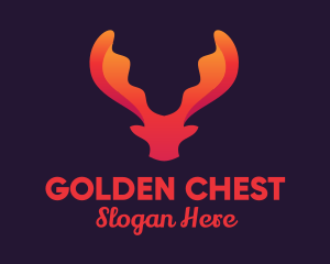 Red Orange Moose Antlers logo design