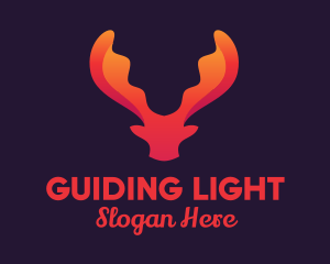 Red Orange Moose Antlers logo design