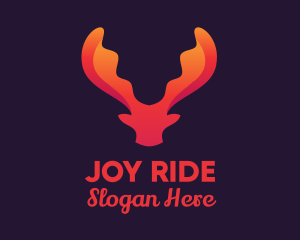 Red Orange Moose Antlers logo design