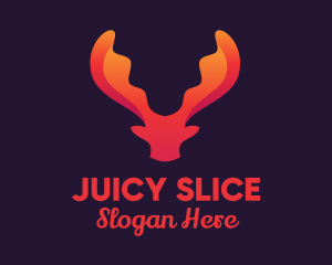 Red Orange Moose Antlers logo design