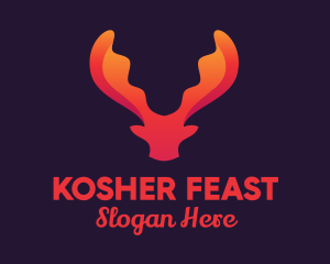 Red Orange Moose Antlers logo design