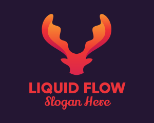 Red Orange Moose Antlers logo design