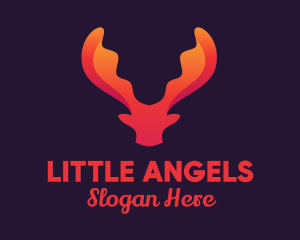 Red Orange Moose Antlers logo design