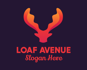 Red Orange Moose Antlers logo design