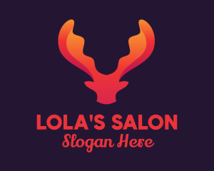 Red Orange Moose Antlers logo design