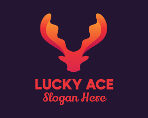 Red Orange Moose Antlers logo design