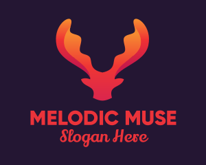 Red Orange Moose Antlers logo design